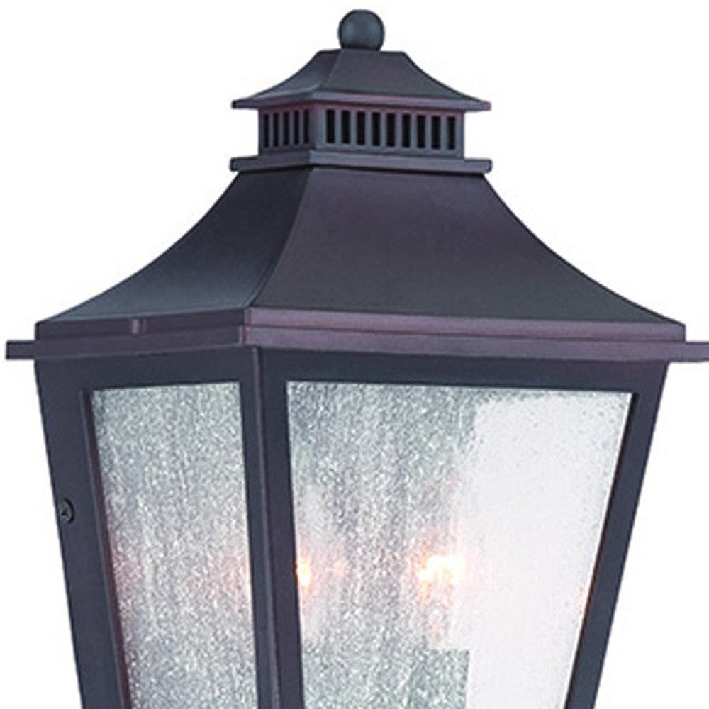 HomeRoots Two Light Pocket Lantern Wall Light in Antique Bronze Finish