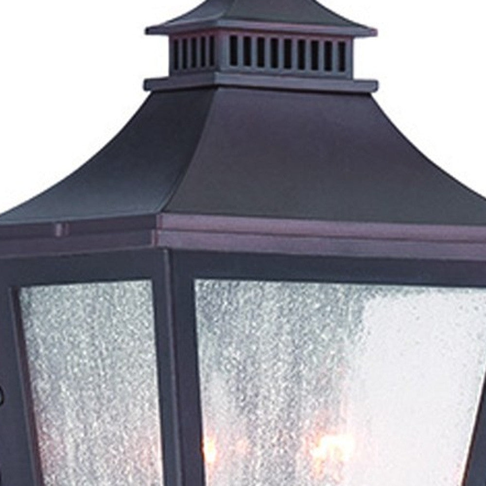 HomeRoots Two Light Pocket Lantern Wall Light in Antique Bronze Finish