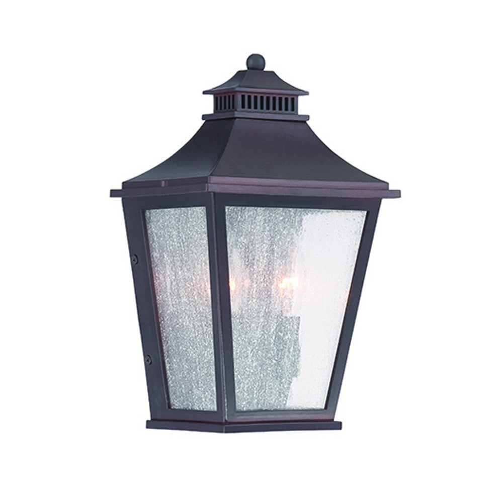 HomeRoots Two Light Pocket Lantern Wall Light in Antique Bronze Finish