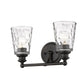 HomeRoots Two Light Wall Light With Bronze Metal and Pebbled Glass Finish