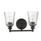 HomeRoots Two Light Wall Light With Bronze Metal and Pebbled Glass Finish