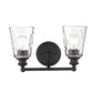 HomeRoots Two Light Wall Light With Bronze Metal and Pebbled Glass Finish