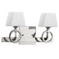 HomeRoots Two Light Wall Light With Frosted Glass Shade and Silver Metal Finish