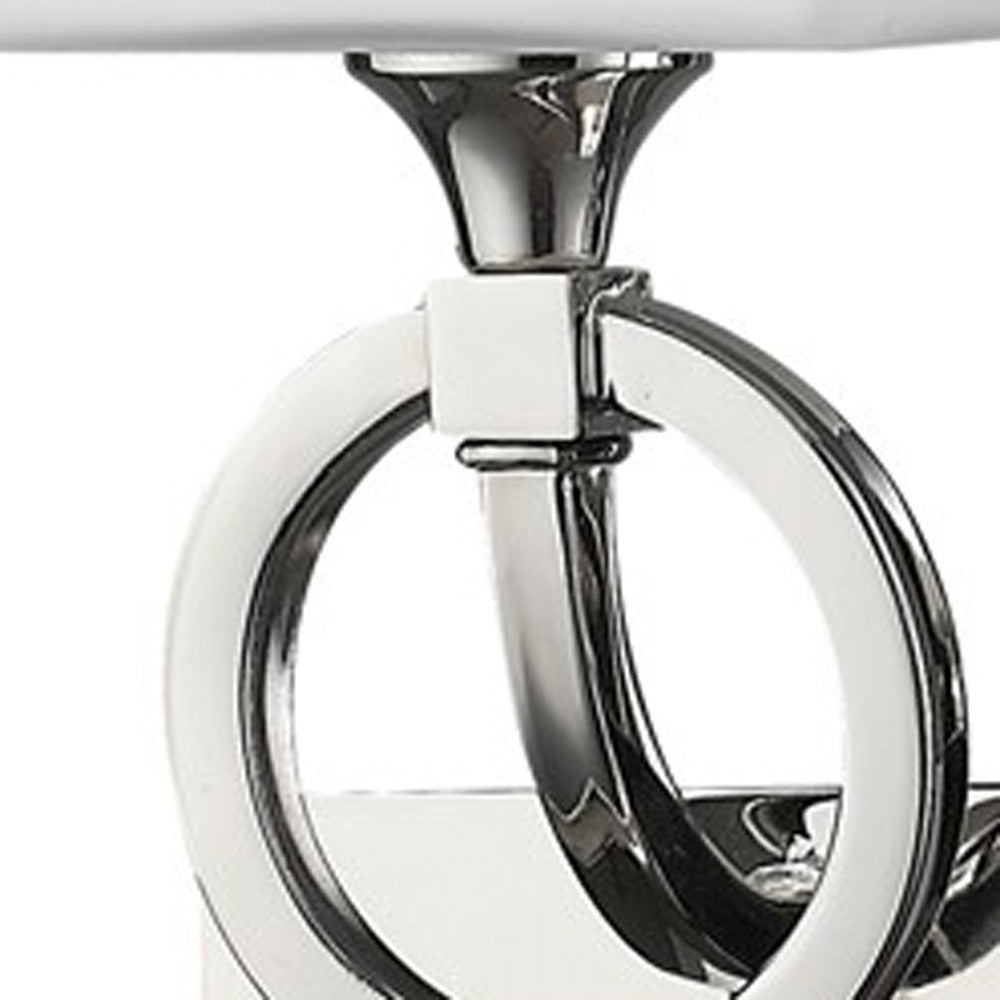 HomeRoots Two Light Wall Light With Frosted Glass Shade and Silver Metal Finish