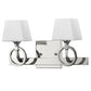 HomeRoots Two Light Wall Light With Frosted Glass Shade and Silver Metal Finish