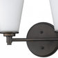 HomeRoots Two Light Wall Light With Frosted Glass Shade in Bronze Finish