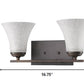 HomeRoots Two Light Wall Light With Tapered Glass Shade and Bronze Finish