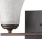HomeRoots Two Light Wall Light With Tapered Glass Shade and Bronze Finish