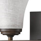 HomeRoots Two Light Wall Light With Tapered Glass Shade and Bronze Finish