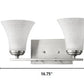 HomeRoots Two Light Wall Light With Tapered Glass Shade and Silver Finish