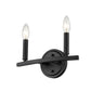 HomeRoots Two Light Wall Sconce in Matte Black Finish