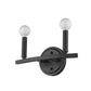 HomeRoots Two Light Wall Sconce in Matte Black Finish