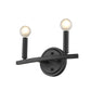 HomeRoots Two Light Wall Sconce in Matte Black Finish