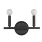 HomeRoots Two Light Wall Sconce in Matte Black Finish