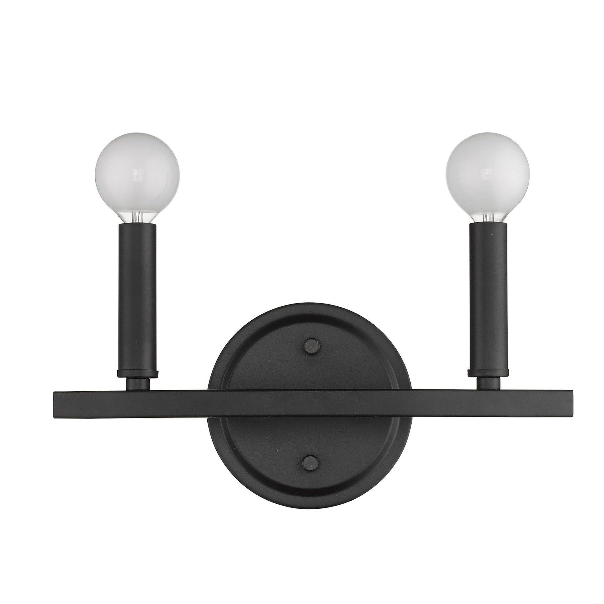 HomeRoots Two Light Wall Sconce in Matte Black Finish