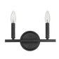 HomeRoots Two Light Wall Sconce in Matte Black Finish