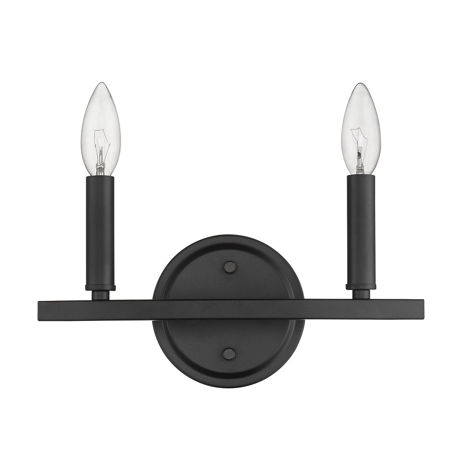 HomeRoots Two Light Wall Sconce in Matte Black Finish
