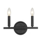 HomeRoots Two Light Wall Sconce in Matte Black Finish