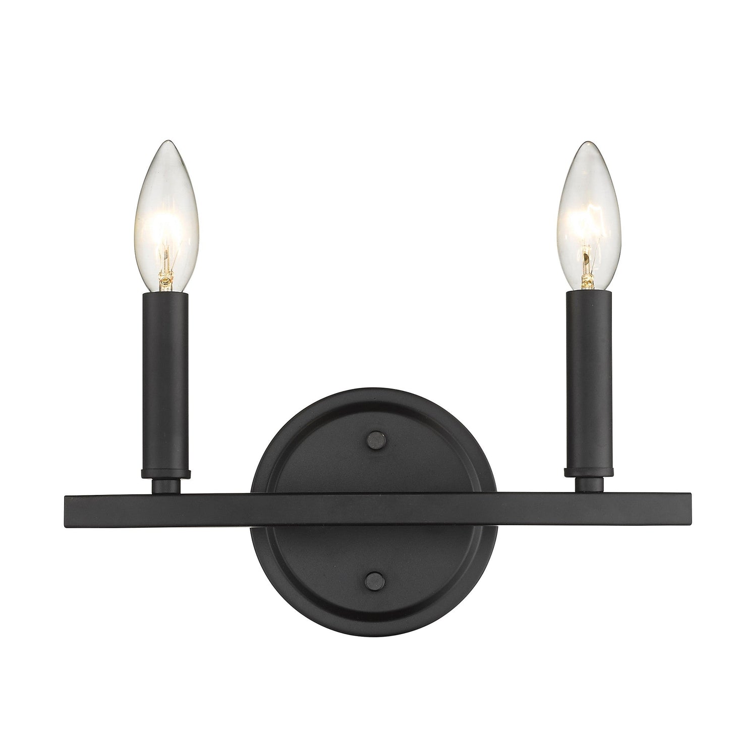 HomeRoots Two Light Wall Sconce in Matte Black Finish