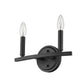 HomeRoots Two Light Wall Sconce in Matte Black Finish