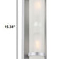 HomeRoots Two Light White Glass Wall Sconce With Brushed Silver Finish