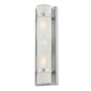 HomeRoots Two Light White Glass Wall Sconce With Brushed Silver Finish
