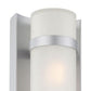 HomeRoots Two Light White Glass Wall Sconce With Brushed Silver Finish