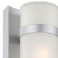 HomeRoots Two Light White Glass Wall Sconce With Brushed Silver Finish