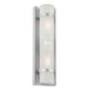 HomeRoots Two Light White Glass Wall Sconce With Brushed Silver Finish