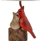 HomeRoots Two Red Cardinals Accent Lamp With White Shade
