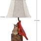 HomeRoots Two Red Cardinals Accent Lamp With White Shade