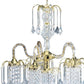 HomeRoots Two Tier Hanging Chandelier Light With Crystal Accents and Gold Finish