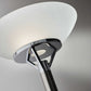 HomeRoots Uplighting Torchiere With Frosted Glass Shade in Brushed Steel Finish