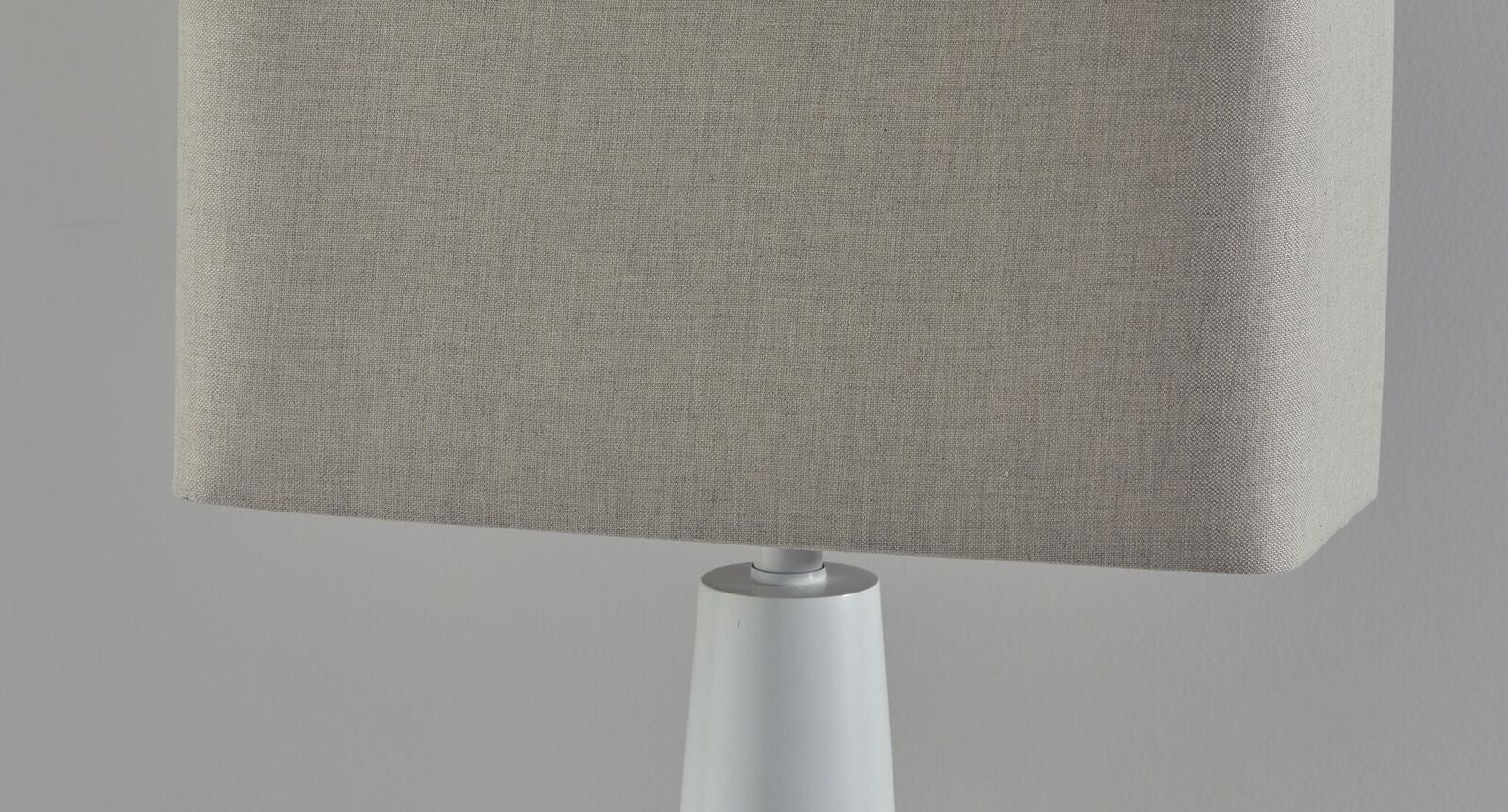 HomeRoots Urban Edge Table Lamp in White Metal Finish