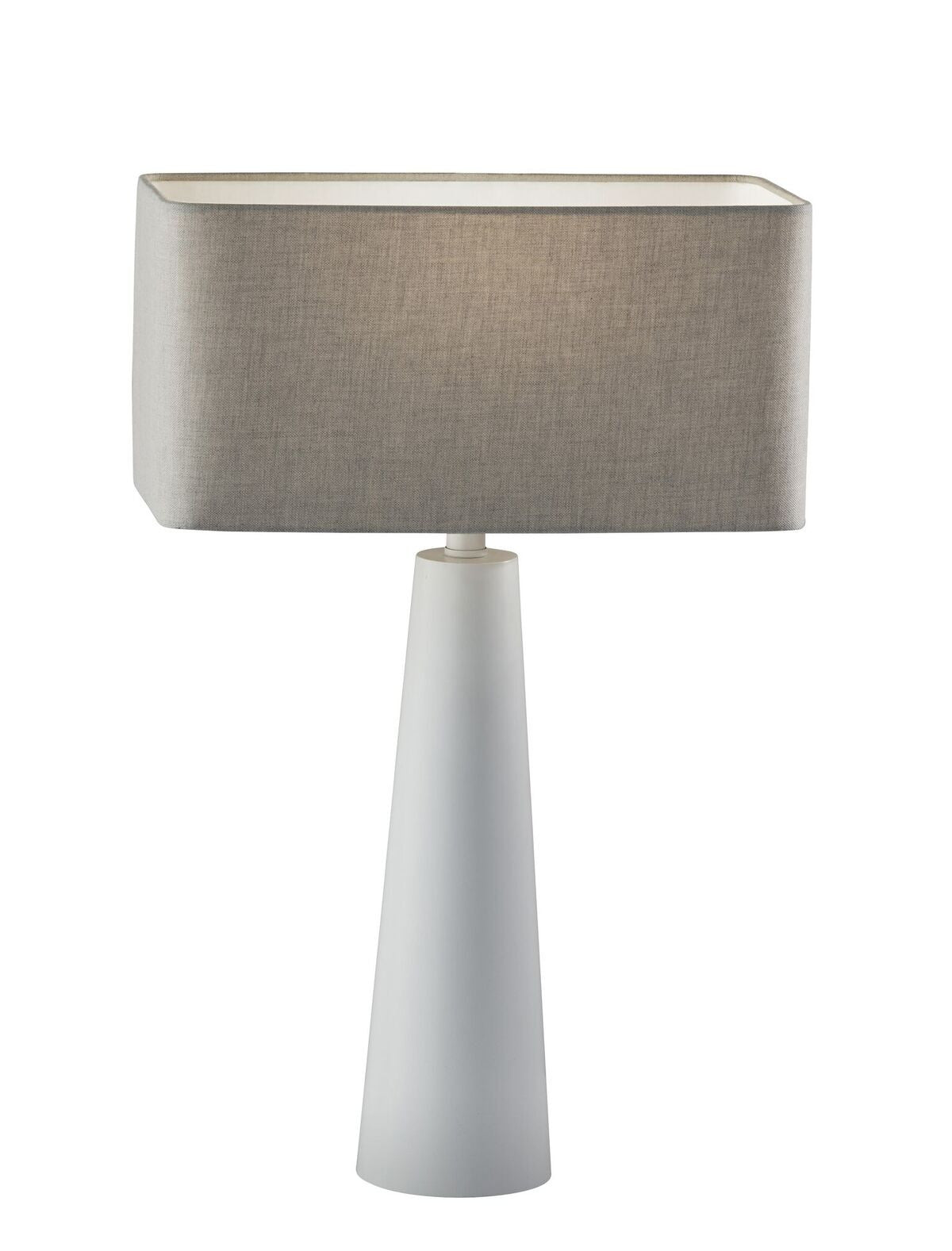 HomeRoots Urban Edge Table Lamp in White Metal Finish