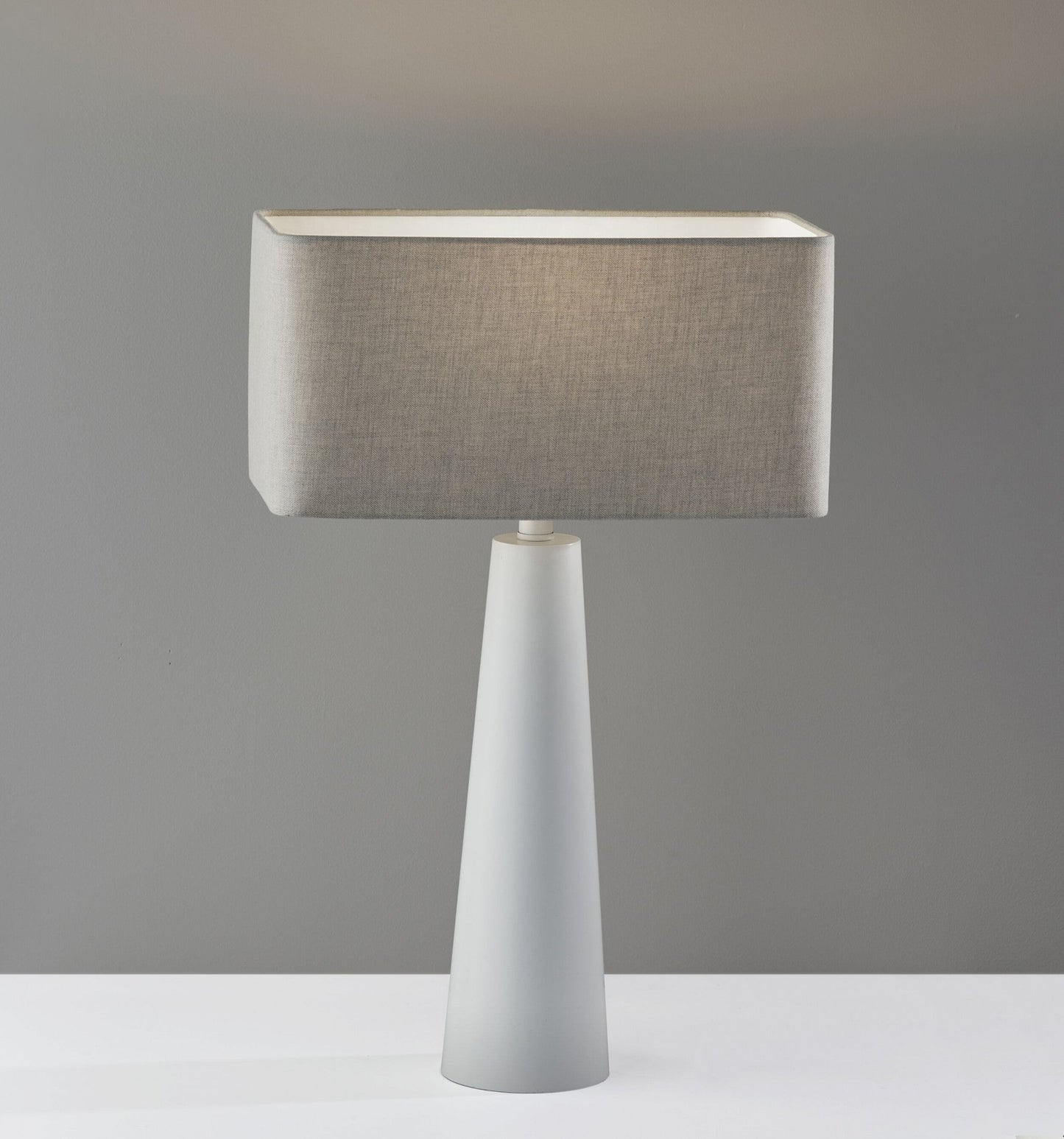 HomeRoots Urban Edge Table Lamp in White Metal Finish