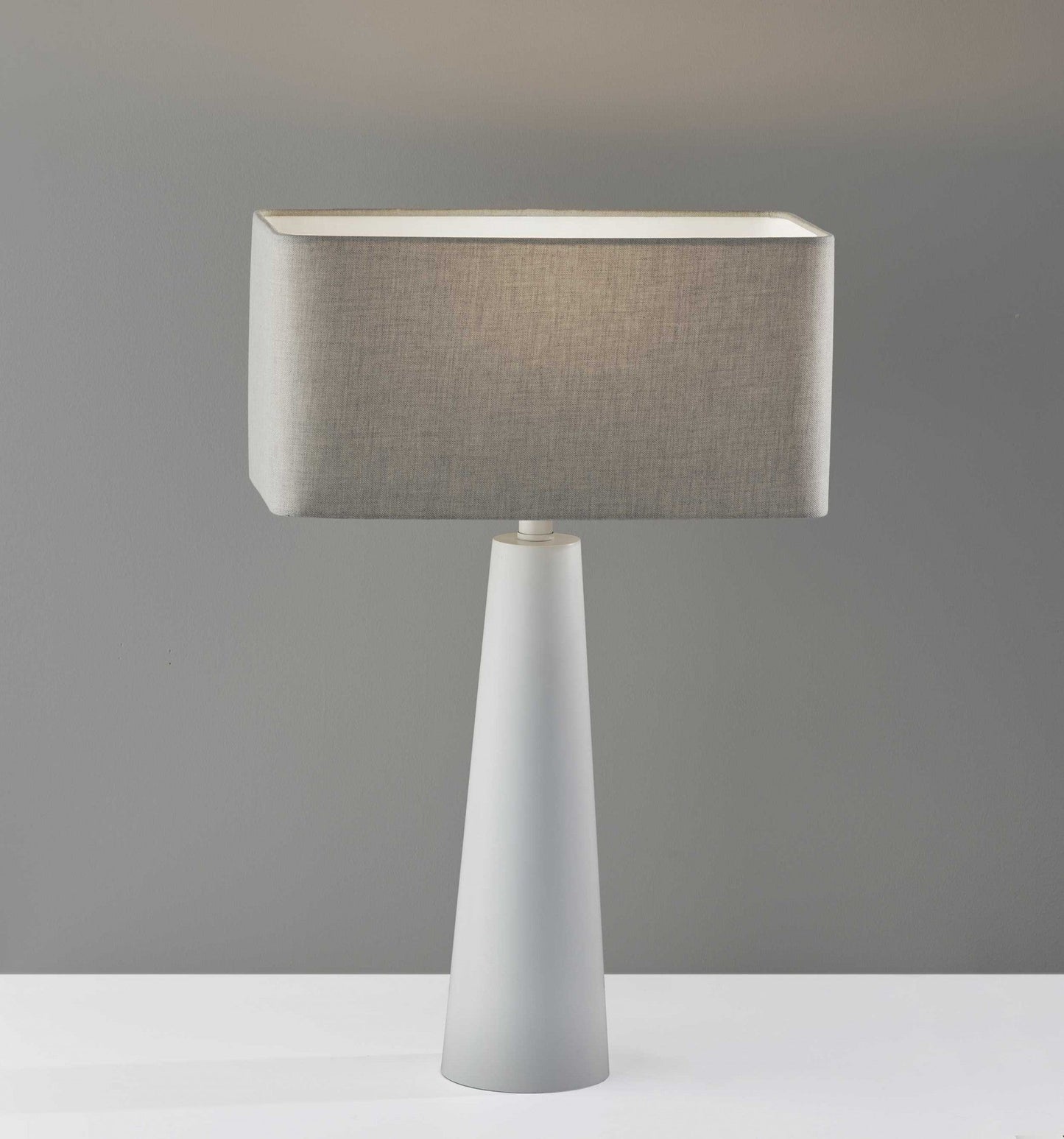 HomeRoots Urban Edge Table Lamp in White Metal Finish