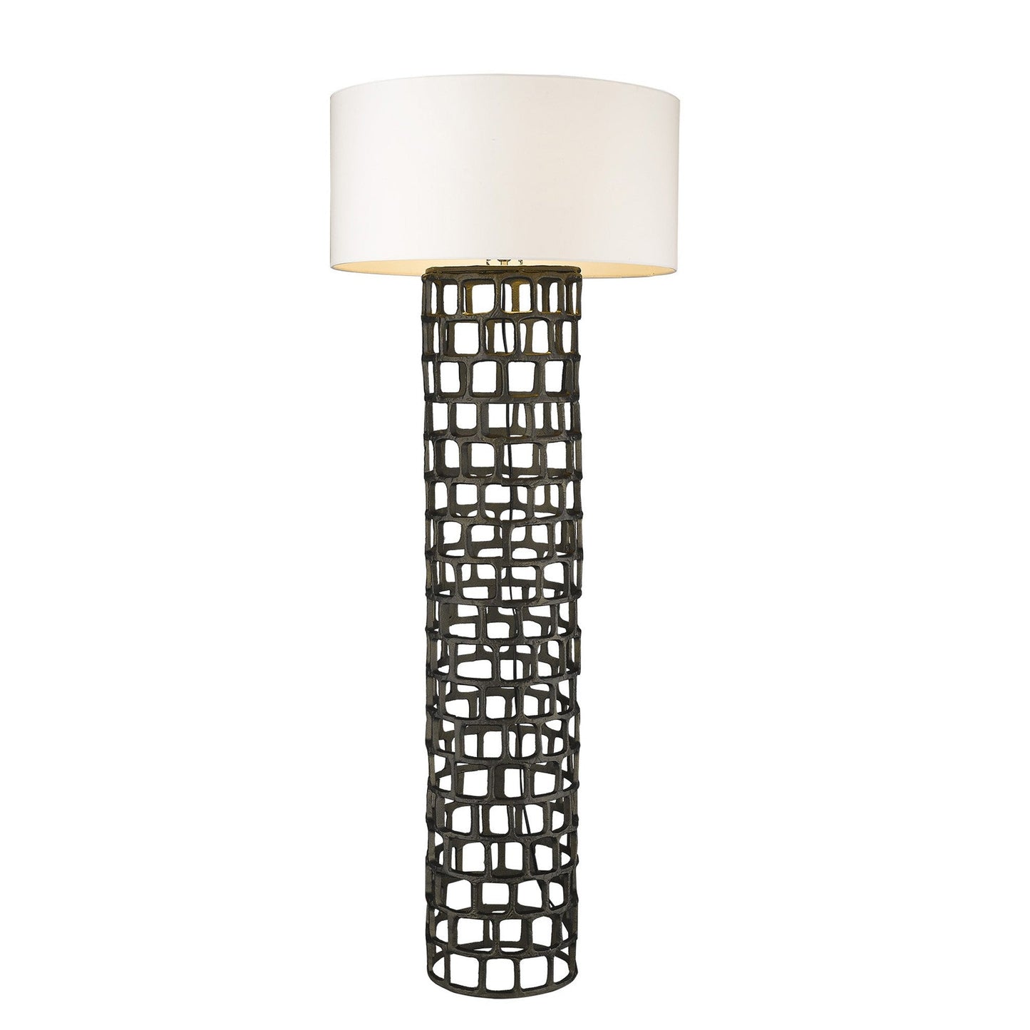HomeRoots Vallin 1-Light Floor Lamp With Black Gold Finish
