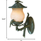 HomeRoots Vintage Black Lantern Wall Light With Gold Bird Detail