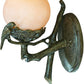 HomeRoots Vintage Black Lantern Wall Light With Gold Bird Detail