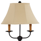 HomeRoots Vintage Double Candle Table Lamp in Black Finish