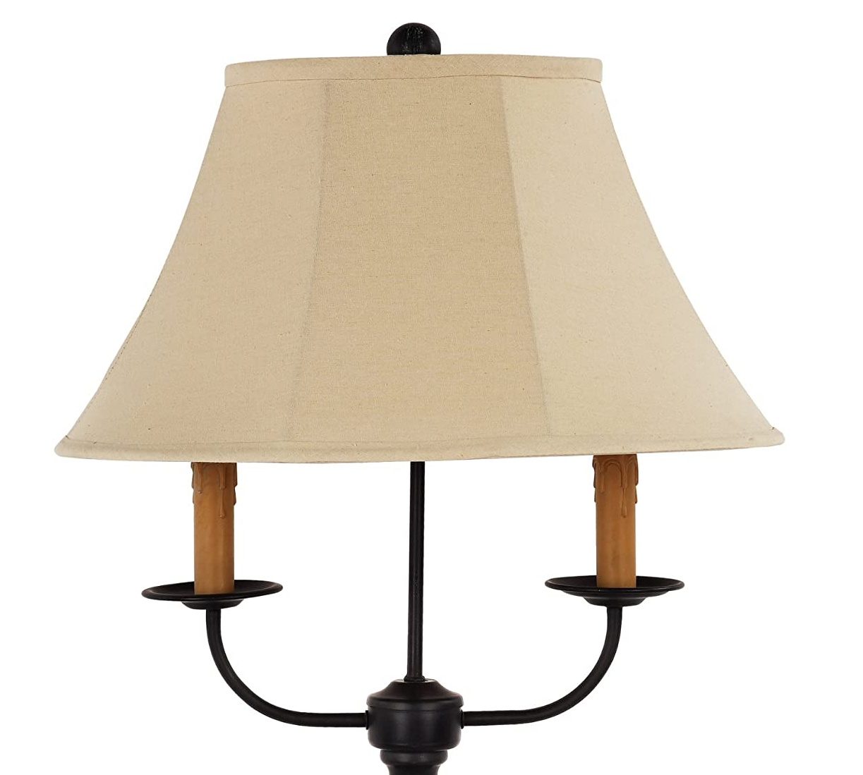 HomeRoots Vintage Double Candle Table Lamp in Black Finish