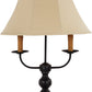 HomeRoots Vintage Double Candle Table Lamp in Black Finish