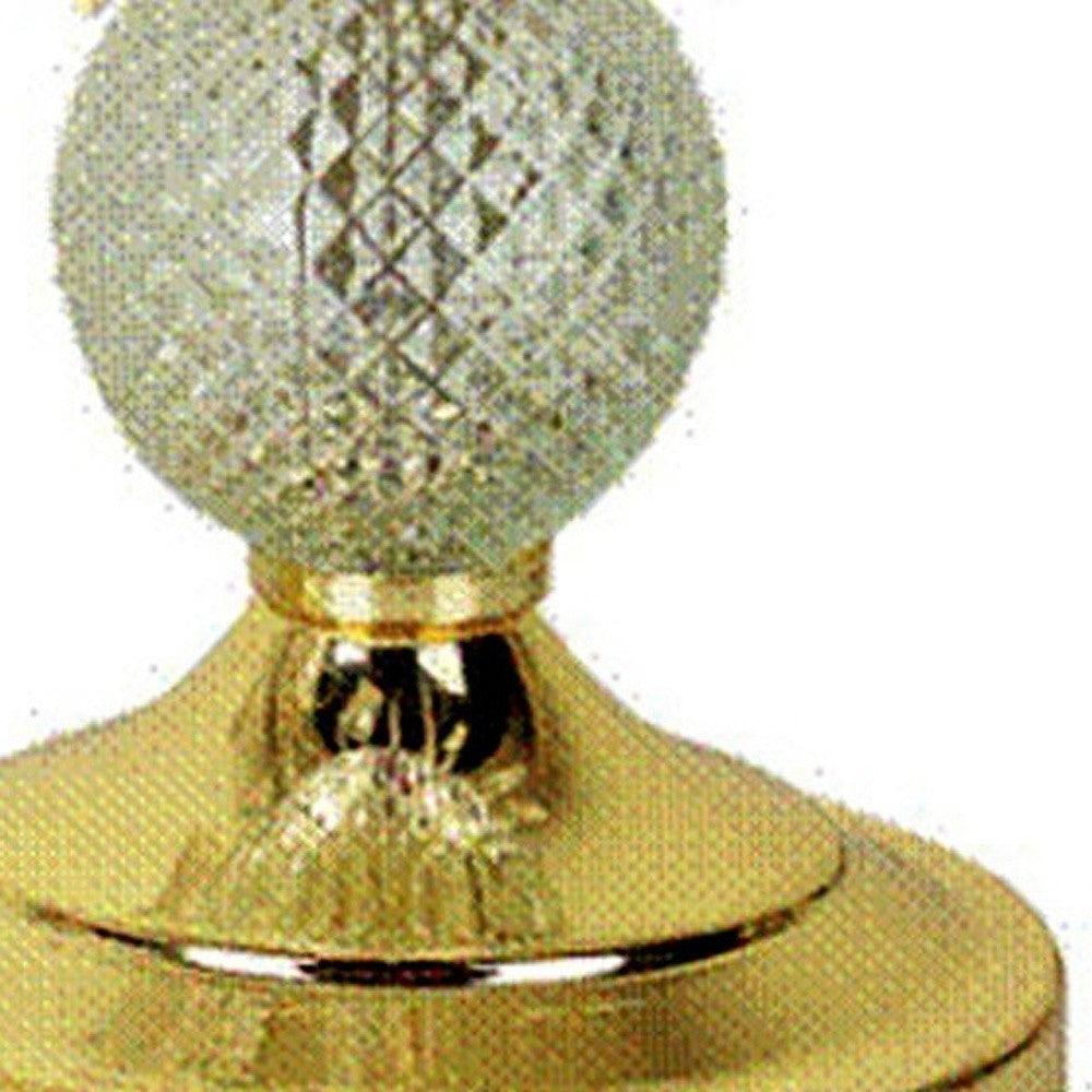 HomeRoots Vintage Glass Chandelier Table Lamp in Gold Finish