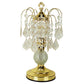 HomeRoots Vintage Glass Chandelier Table Lamp in Gold Finish
