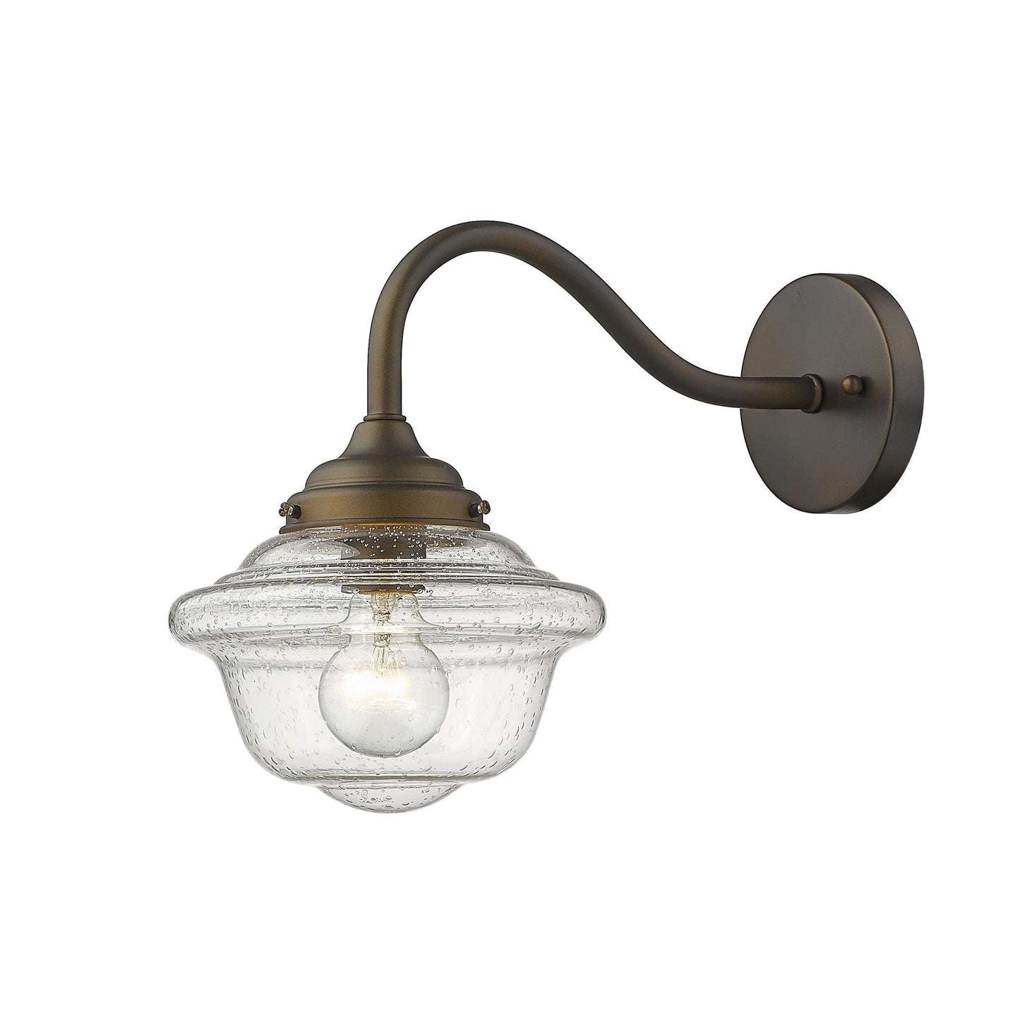 HomeRoots Vintage Schoolhouse Outdoor Wall Light With Burnished Bronze Finish