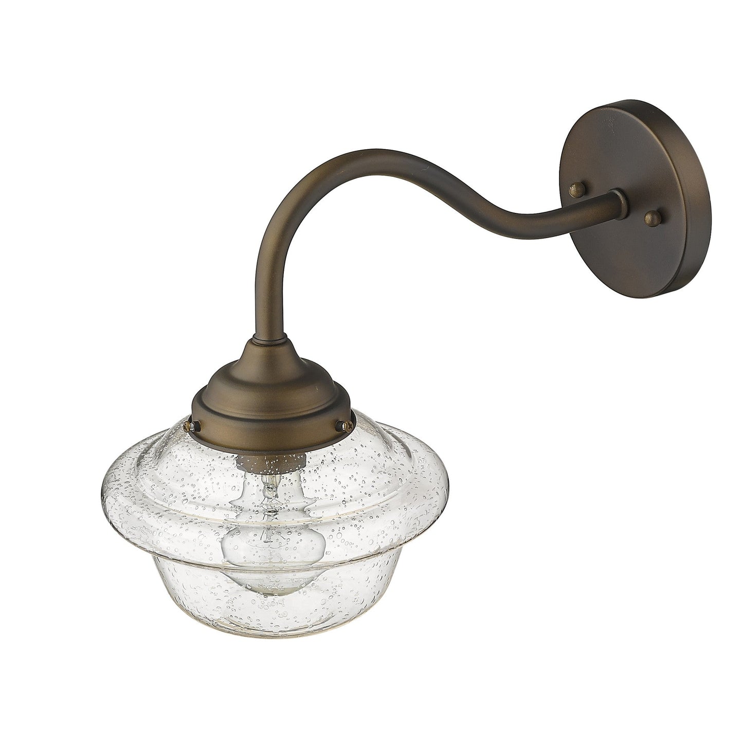 HomeRoots Vintage Schoolhouse Outdoor Wall Light With Burnished Bronze Finish