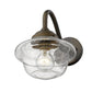 HomeRoots Vintage Schoolhouse Outdoor Wall Light With Burnished Bronze Finish