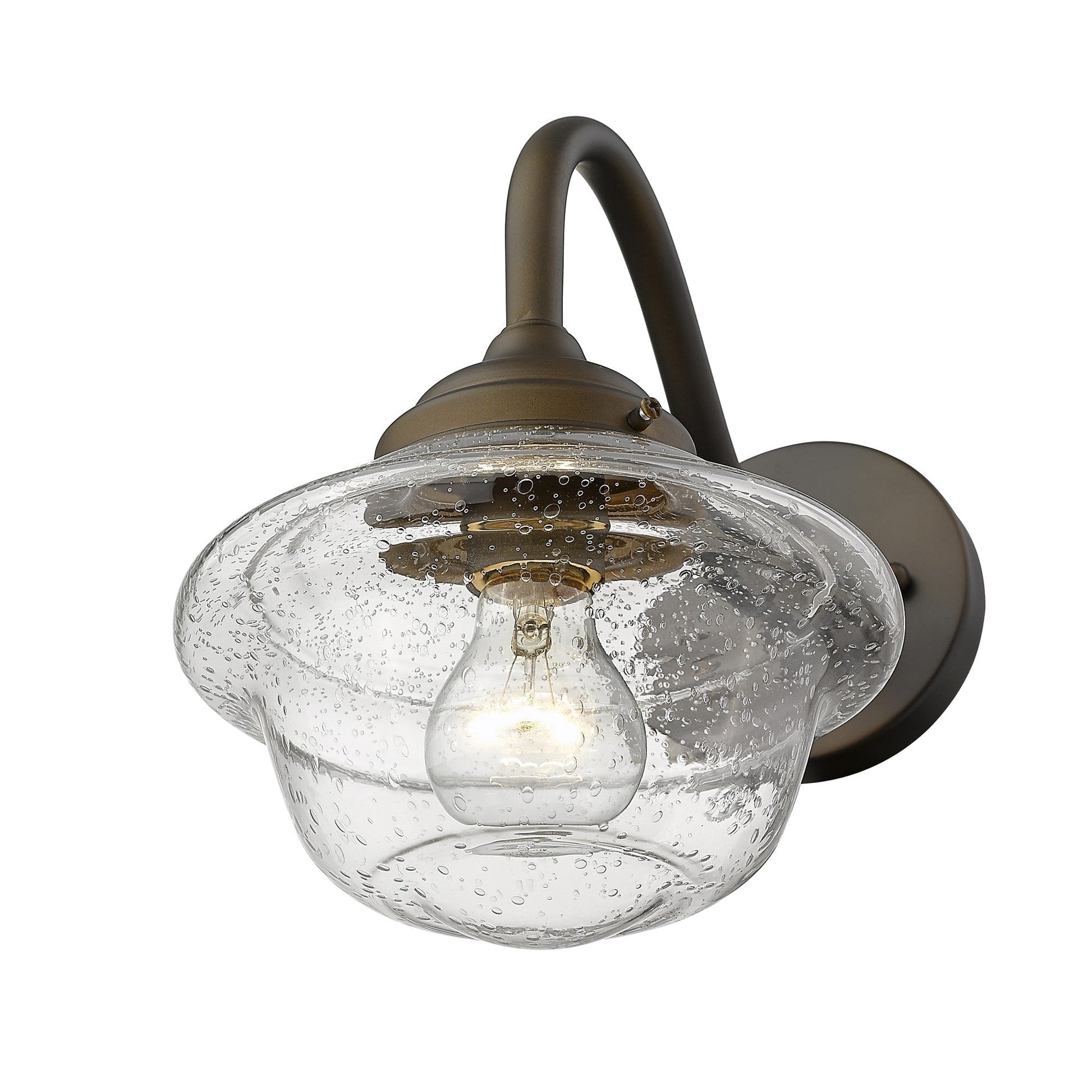 HomeRoots Vintage Schoolhouse Outdoor Wall Light With Burnished Bronze Finish