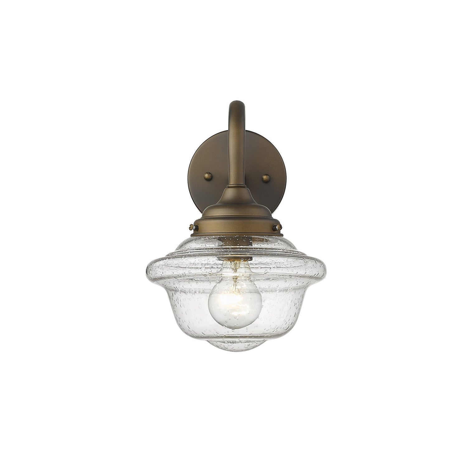 HomeRoots Vintage Schoolhouse Outdoor Wall Light With Burnished Bronze Finish